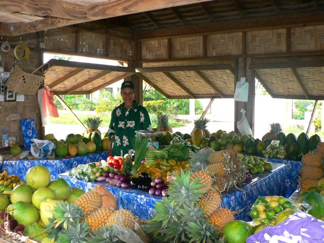 18- Mamie Quillou vend ses fruits et legumes a Avera 